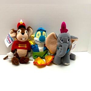 NWT Vintage Disney Bean Plush Lot Of 3 Dumbo - Collectibles